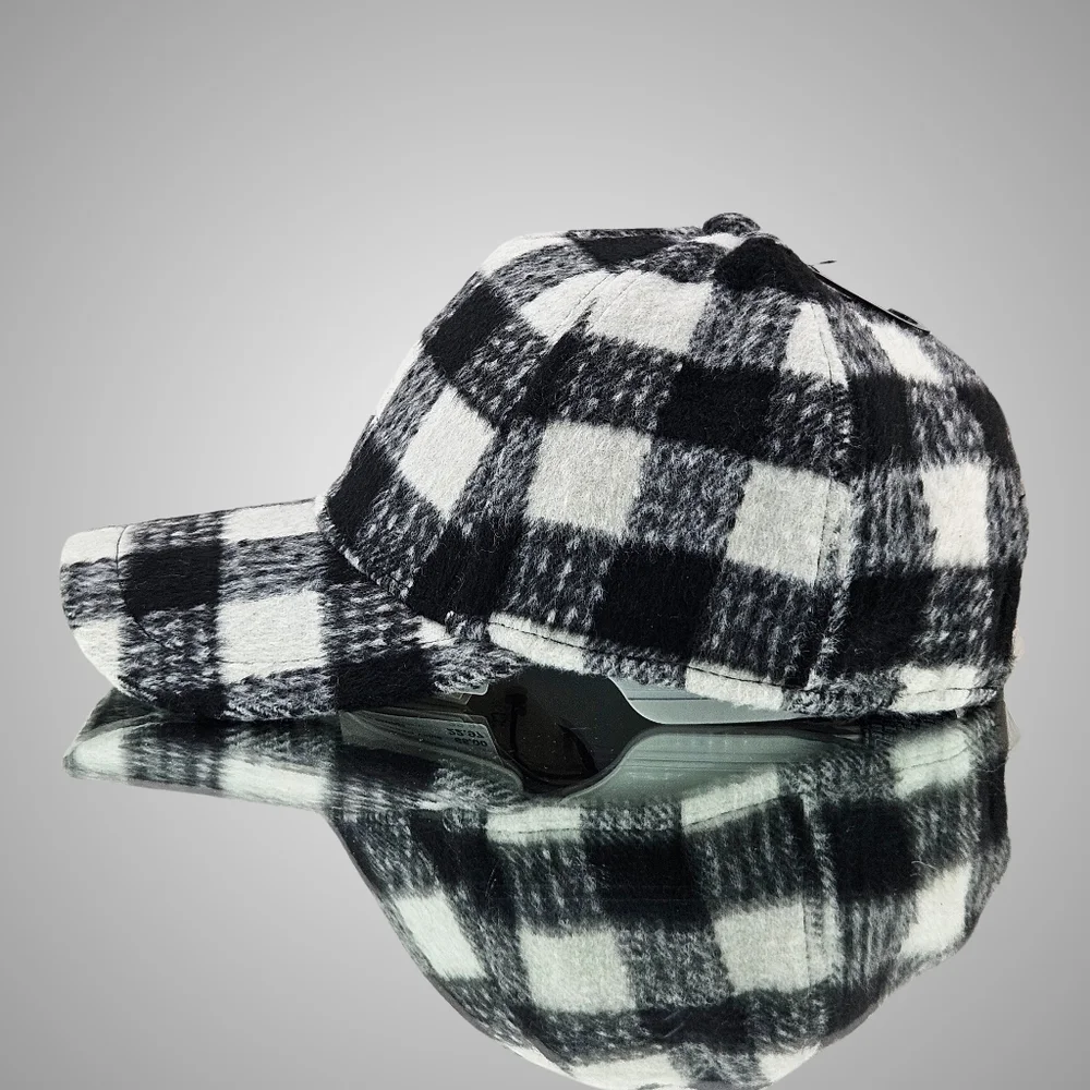 All Saints Hat Cap Black White Check Adjustable Baseball Cap Cottagecore Outdoor